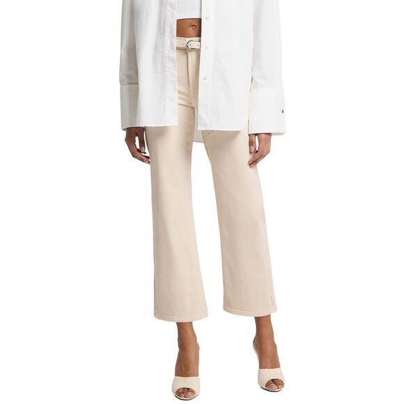 7 For All Mankind Denim - 7 For All Mankind Womens  Cropped Alexa Creme Ankle Crop Jean